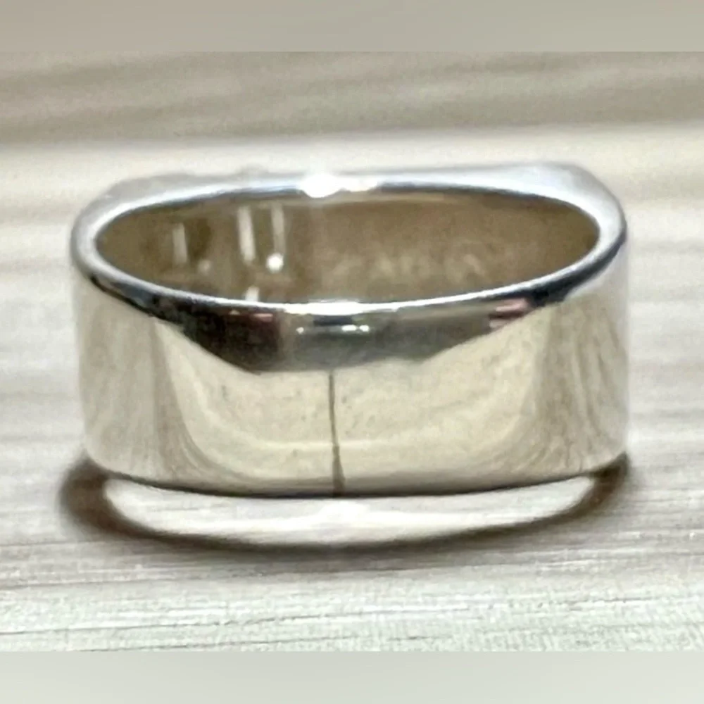 Vintage Designer Krypell Sterling Silver & 14K Gold Modernist Dome Ring, Size 5